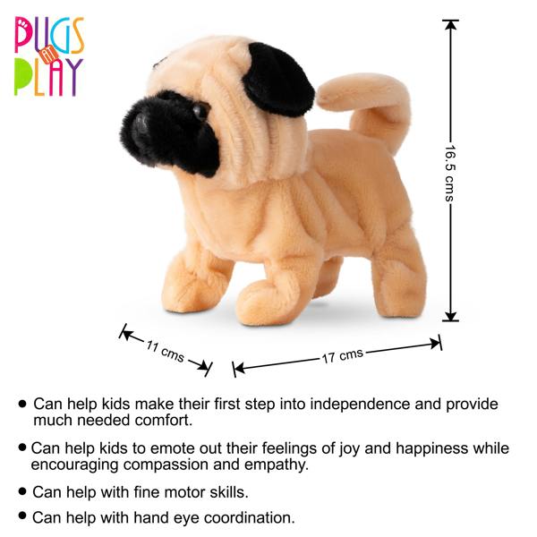 Pugs at Play Peanut Interactive Walking Dog Plush Toy