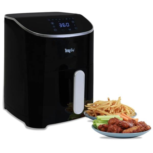 Total Chef 4.8L Electric Air Fryer Digital Touchscreen Controls 8 Cooking Presets Programmable Timer