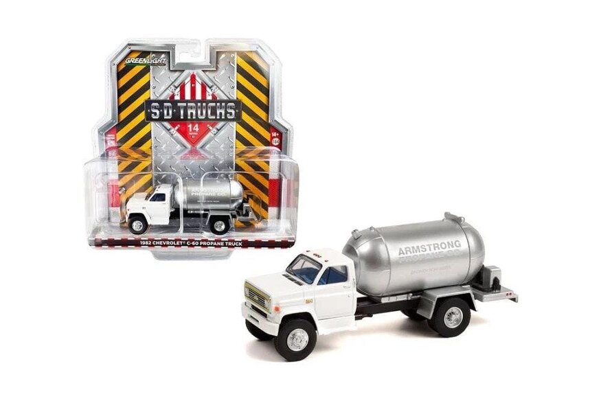 MCSlots 1982 Chevrolet C-60 Propane Truck Armstrong Propane Co 1:64 Greenlight 45140B