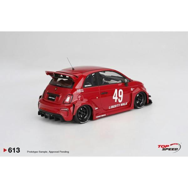 MCSlots Abarth LB-Works X Abas Works 595 Red 1:18 Scale Topspeed TS0613