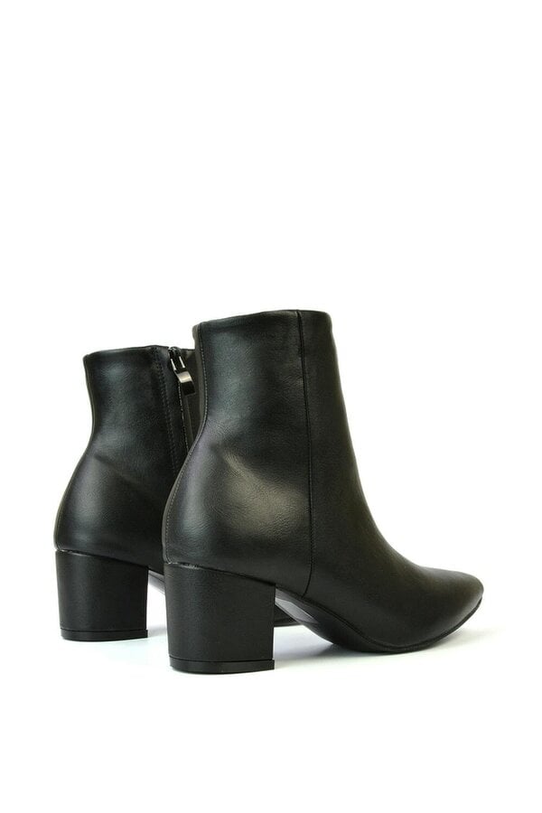 XY LONDON Pointed Toe Low Block Heel Ankle Boots