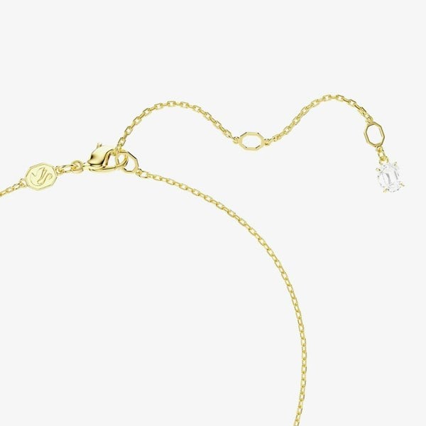 Swarovski Mesmera Gold Tone Plated Double White Zirconia Heart Necklace 5733475