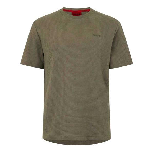 Hugo Mens Waffle Regular T-Shirt - Beige - 