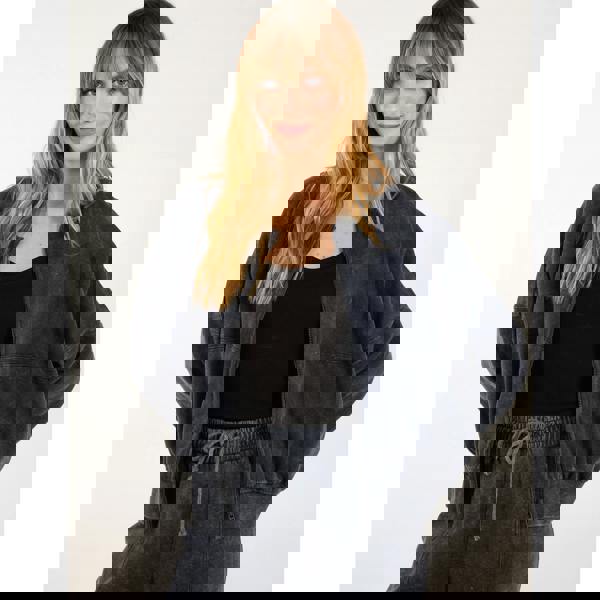 Blue Vanilla Acid Wash Bomber Jacket & Joggers Set