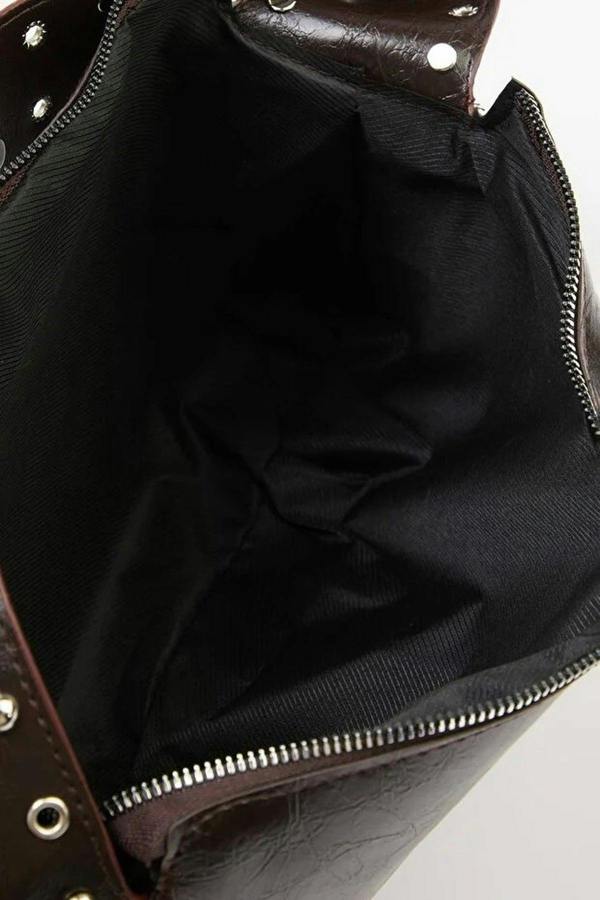 WOVCOR Faux Leather Shoulder Bag with Stud Detail