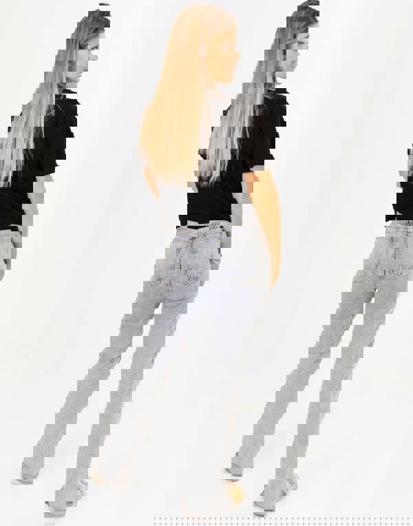 Barbie Womens Black Logo Cropped Short Sleeved T-Shirt