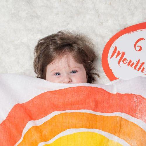 Lulujo - Baby's First Year Gift Set - Cotton Swaddle & Cards -A Dream Come True