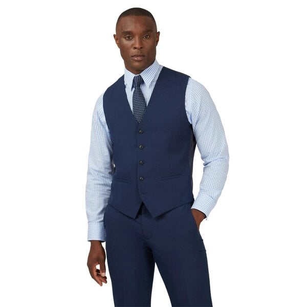 Limehaus Regular Fit Blue Waistcoat