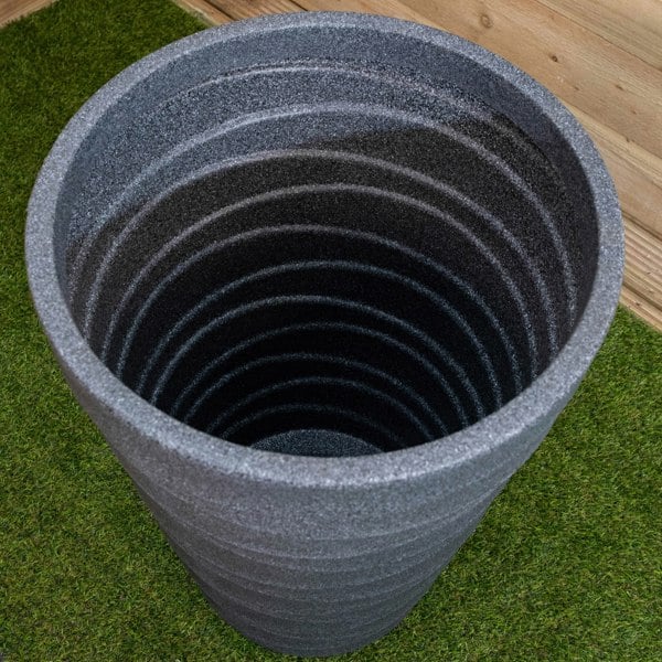 Samuel Alexander 66cm Tall Round Grey Garden Patio Trojan Plant Pot