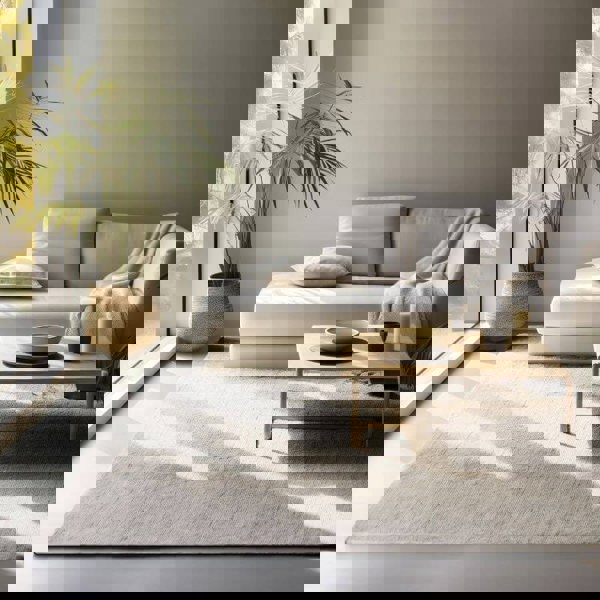 Handloom Jute Rug Dhaka Natural White