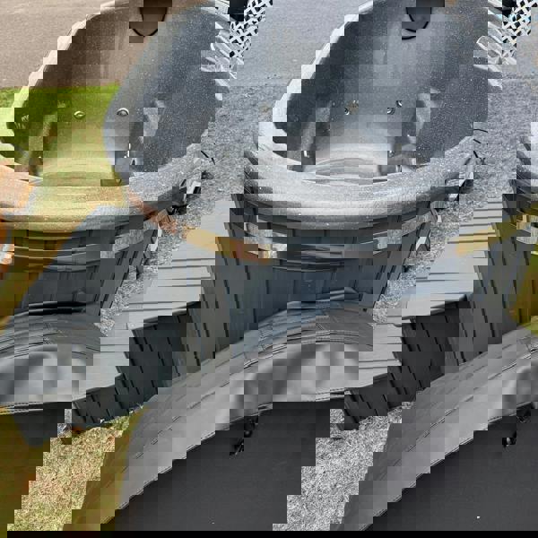 Layzee Living wood-fired  ofuro tub end view