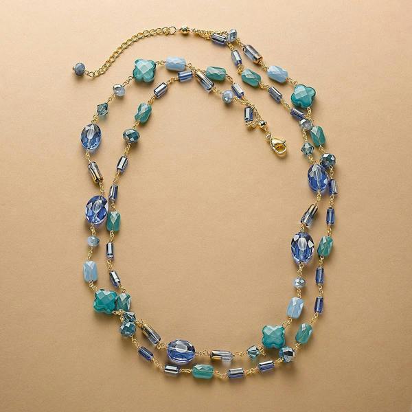 Pia Tales of Teal Double-Strand Bead Necklace