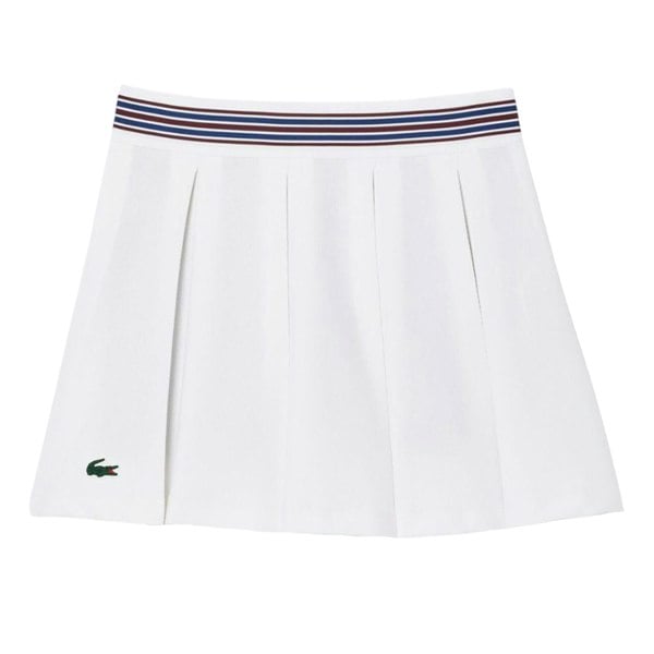 Lacoste Women's Piqué Tennis Skirt - White/Blue