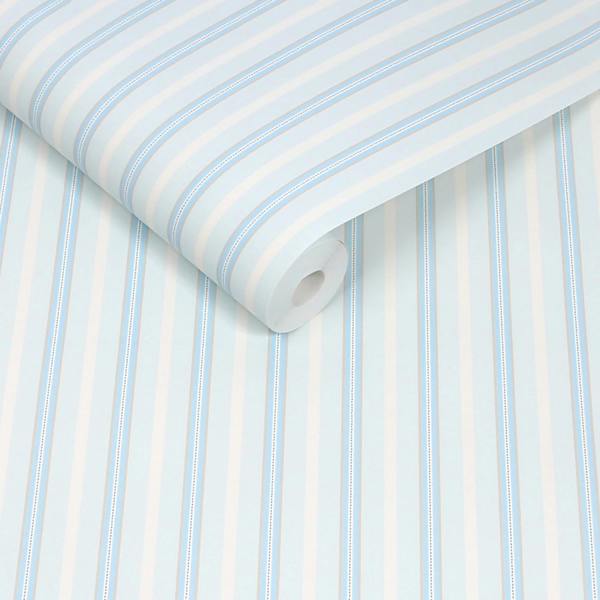 Cath Kidston Stitched Stripe Blue Wallpaper