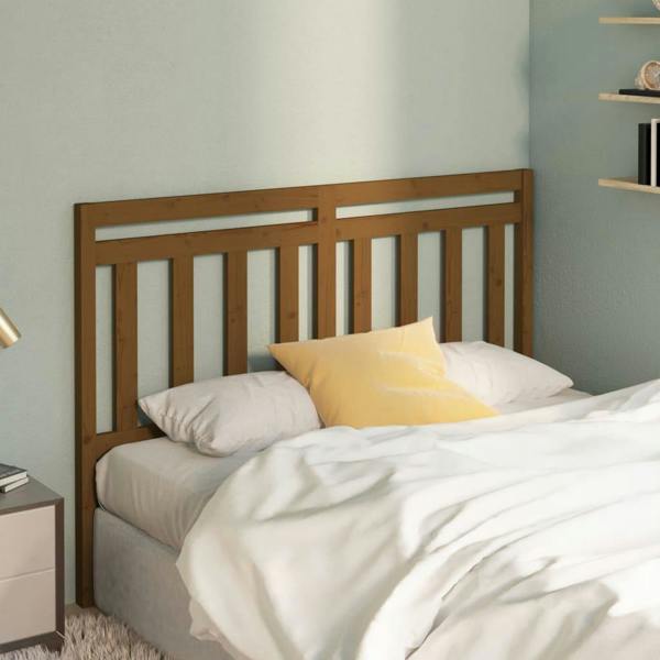 Berkfield Bed Headboard Honey Brown 146x4x100 cm Solid Wood Pine