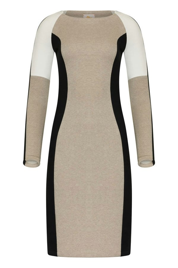 Bo Carter Bodycon Gua Dress in Organic Fleece - Beige