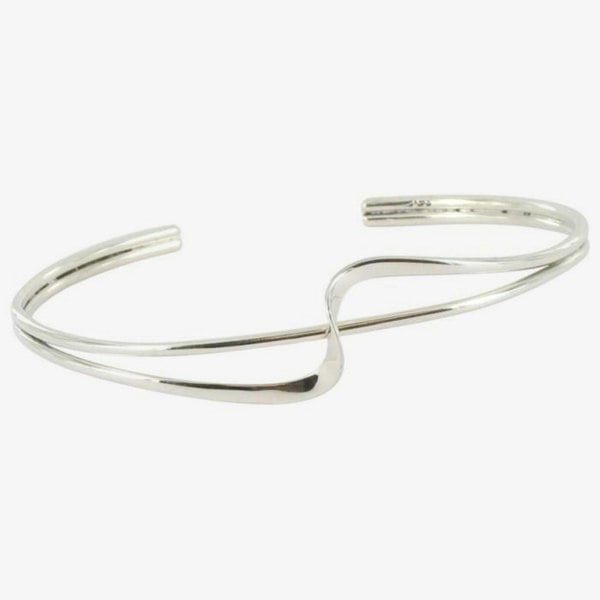 Sterling Silver Ribbon Cuff Bracelet - Reeves & Reeves