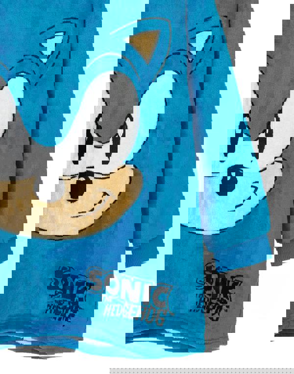 Sonic the Hedgehog Boys Blue Blanket Hoodie (One Size)