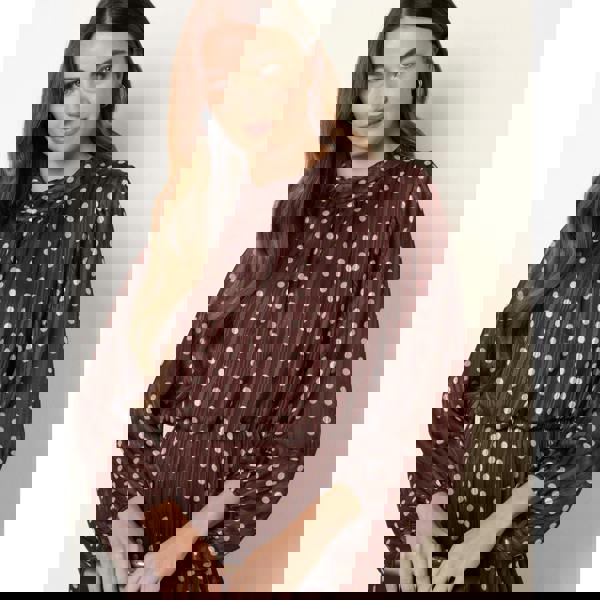 Blue Vanilla Polka Dot Metallic Dress