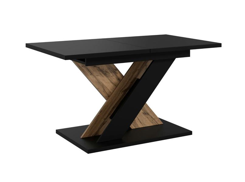 PHD Furniture TOXX Extendable Dining Table 120–160cm – Black & Wotan Oak Effect