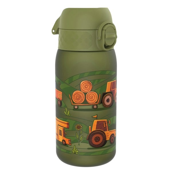 ION8 Leak Proof Kids Water Bottle, Recyclon, Farming Machines, 350ml (12oz)
