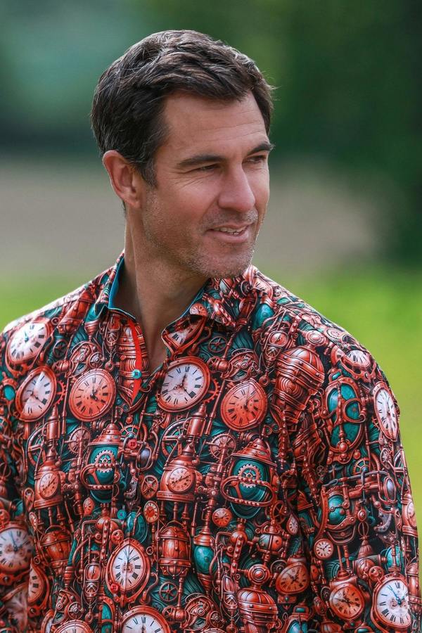CLOCKWORK CORE PRINT SHIRT – Premium Men's Patterned Shirt by Claudio Lugli | Bold Design, Tailored Fit, Best Printed Shirts
