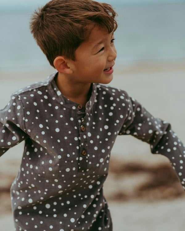 organic cotton Grey Abstract Spot Print Shirt - image 1