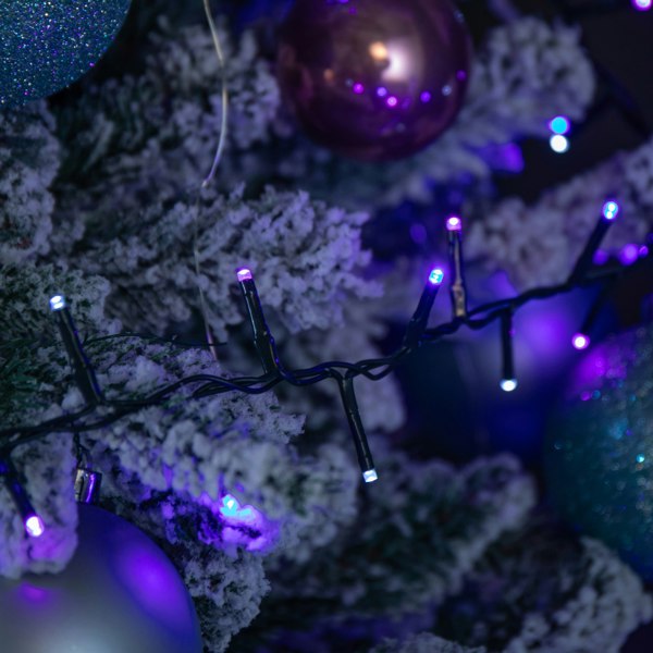 Samuel Alexander 6m 240 LED TreeBrights Christmas String Lights with Timer in Blue, Purple & White