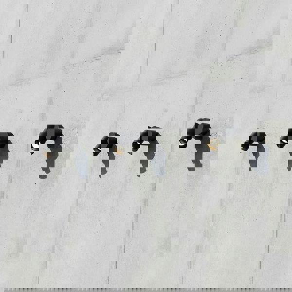 black exterior spotlight wall light showing 3 lights mounted on a concrete wall in a row 