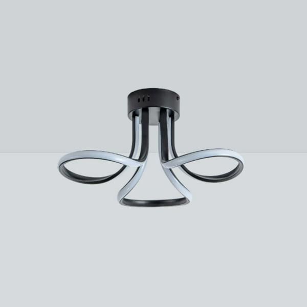 Pagazzi Lighting Yara 3 Light Black LED Semi Flush Ceiling Light