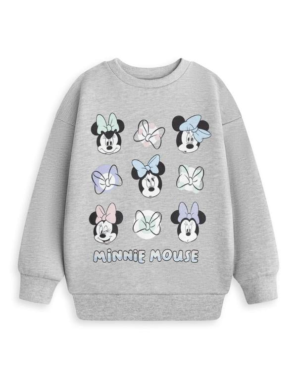Vanilla Underground Disney Minnie Mouse Girls Grey Bow Sweatshirt