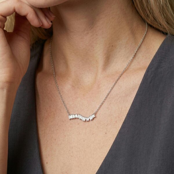 Uchi & Soto Nami Silver Stone Wave Necklace