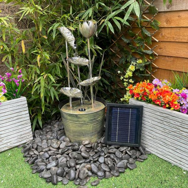 Tranquillity Water Features Zinc Flower Modern Metal Water Feature