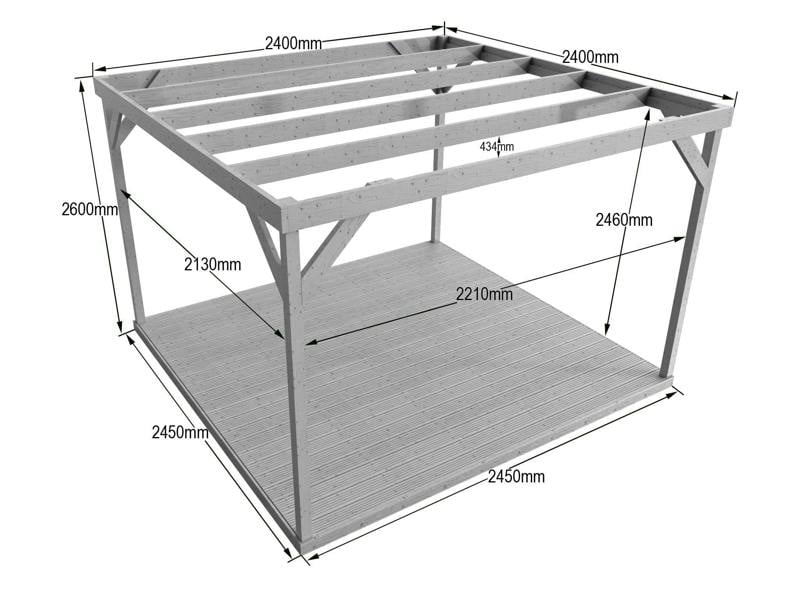 Arbor Garden Solutions Wooden Box Pergola and Decking Kit