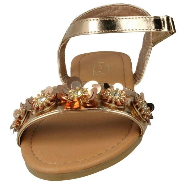 Spot On Girls Spot On Sequin Flower Trim Sandals H0270