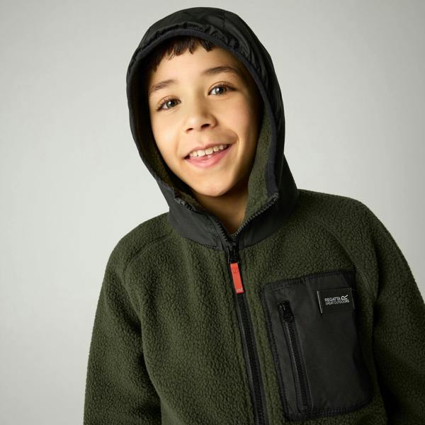 Regatta Childrens/Kids Munro Hybrid Jacket - Dark Khaki/Black - 