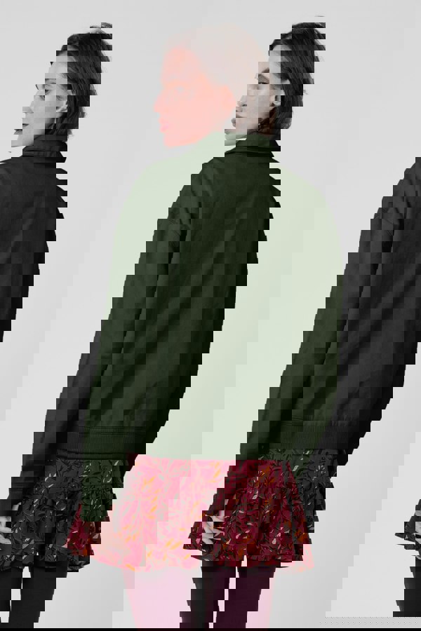 ENORSIA Womens Green Flap Pocket Button Detail Jacket