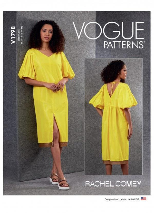 Vogue Sewing Pattern 1798, Dresses for Women, B5 (8-10-12-14-16) - Intermediate
