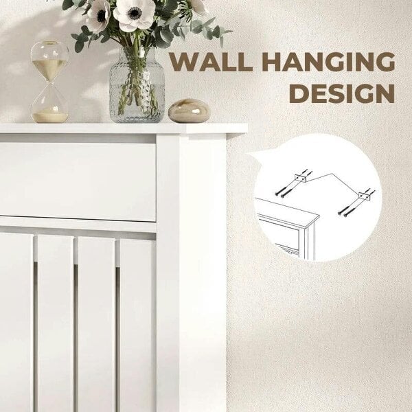 Bobobiy 93 x 88.5cm Rustic-Look Radiator Cover - White