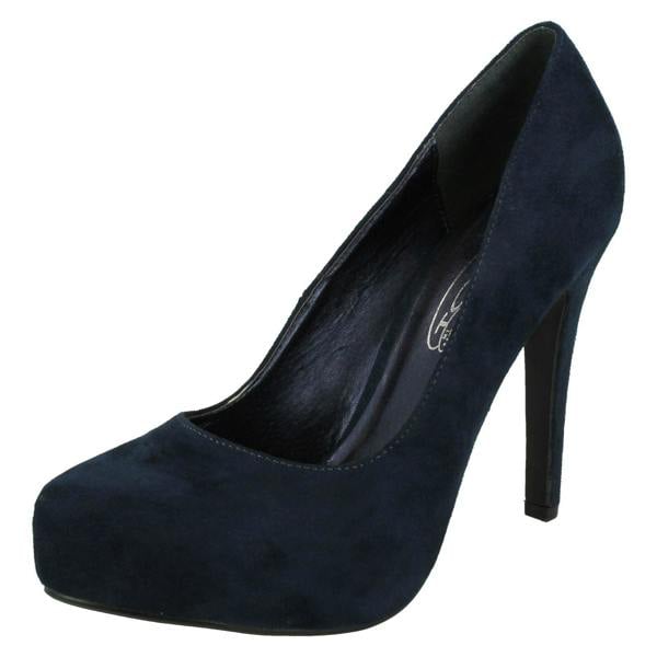 Spot On Ladies Spot On High Heel Platform Court Shoes