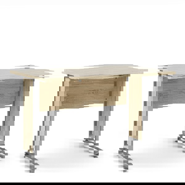 Furniture To Go Prima Desk 120 cm in Oak with Silver grey steel legs
