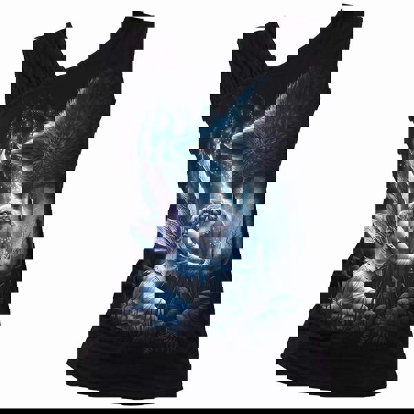 SACRED BOND - Gathered Shoulder Slant Vest Black