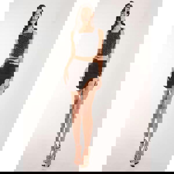 Pink Vanilla Diamante Denim Crop Top