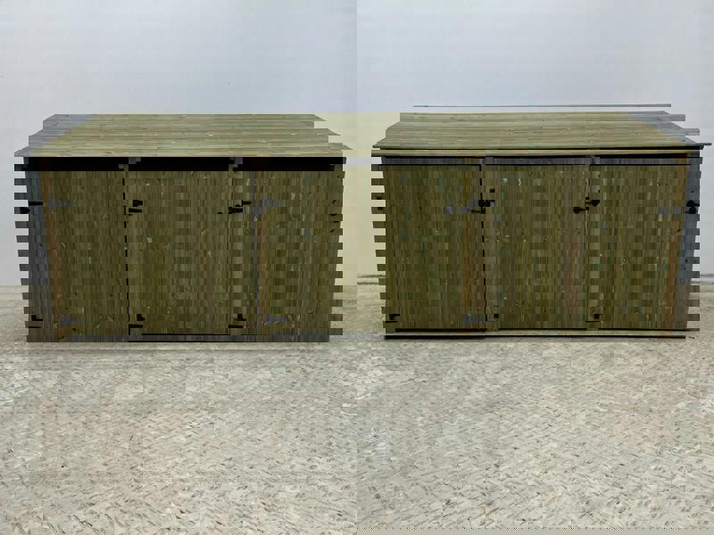 Arbor Garden Solutions Wooden Premium Tongue/Groove Log Store with Doors and Shelf W-335cm, H-126cm or 180cm, D-88cm