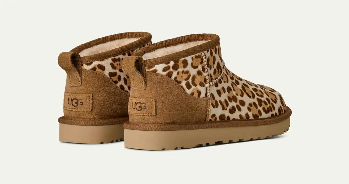 UGG Women's Classic Ultra Mini Plains Boot Felicity Leopard Jasmine