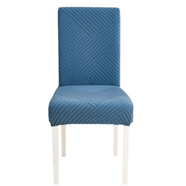 Anyseat Blue Knitted Lines Elastic Chair Cover for Dining Room