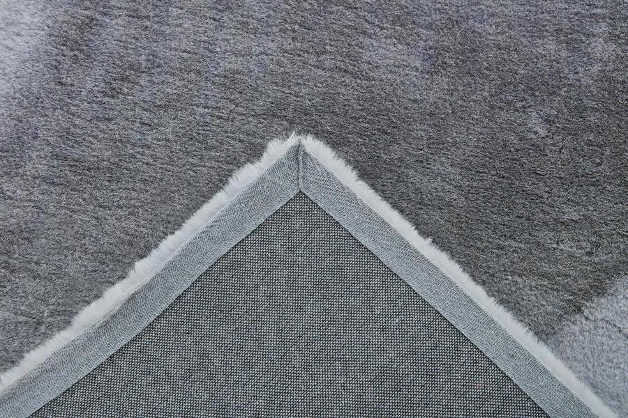 A.Unique Home Luxury Faux Fur Rabbit Rug - 1200GSM - Silver - (100x150cm)