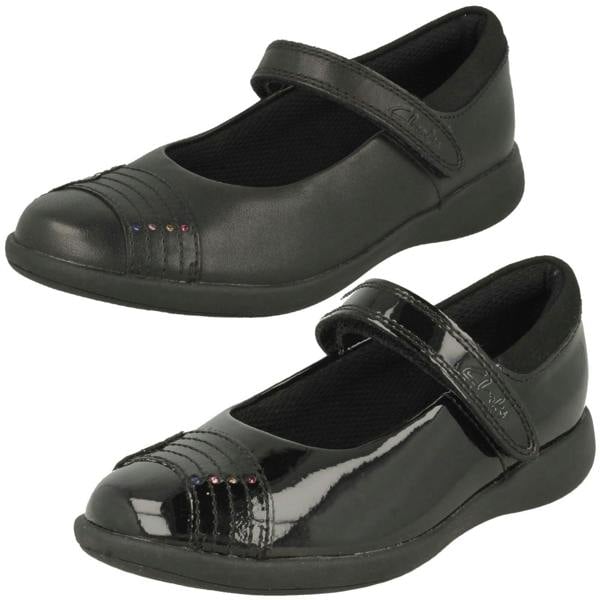 Clarks Girls Clarks Rainbow Detailed School Shoes Etch Beam