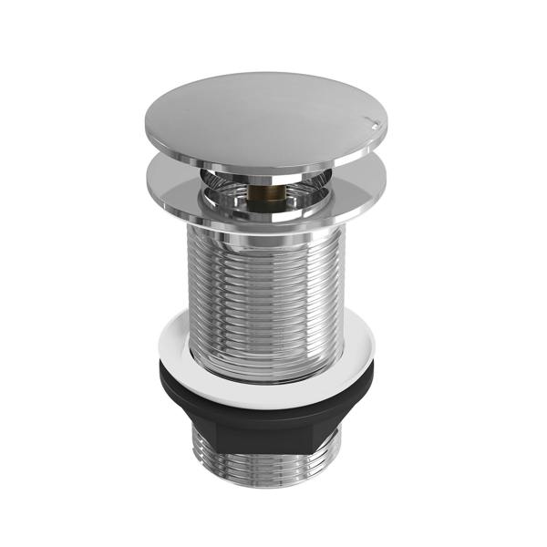 Flode Mushroom Push Button Click-Clack Basin Waste, Brass Top - Unslotted