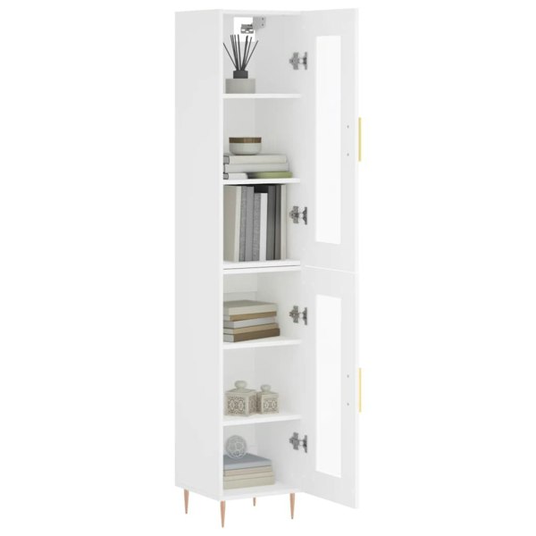 Berkfield Highboard White 34.5x34x180 cm Engineered Wood